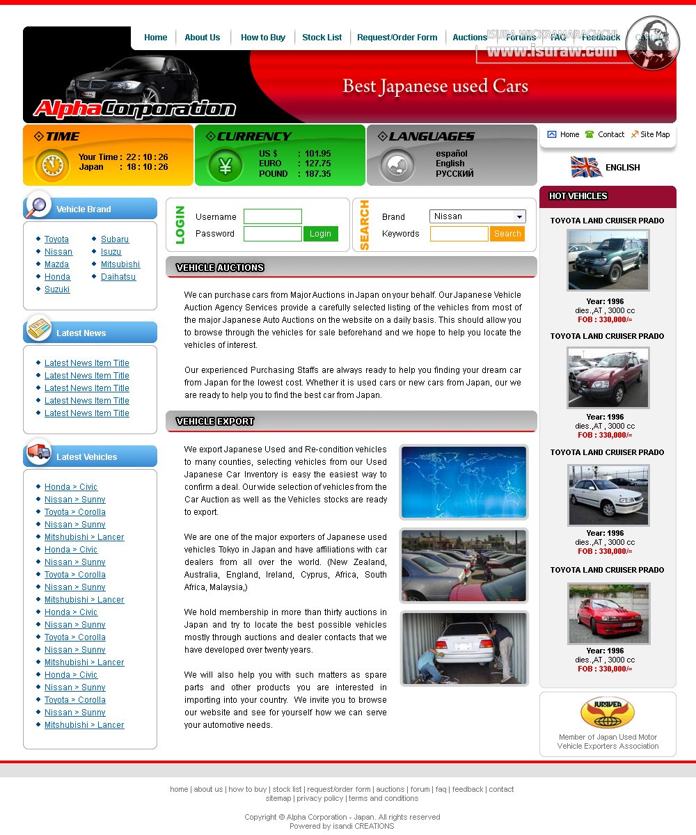 Alpha Corporation Cars Website